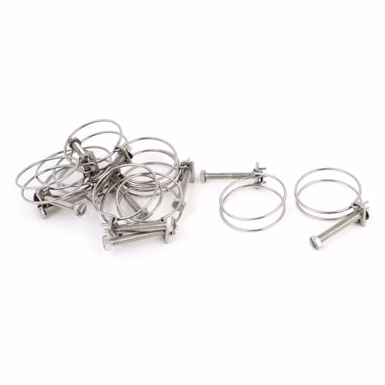 Grampos de metal com braçadeira de mangueira de aço inoxidável com parafuso duplo hidráulico